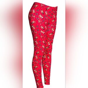 NWT Mayfair Red White Polka Dot Gingerbread Christmas Leggings 1X 16